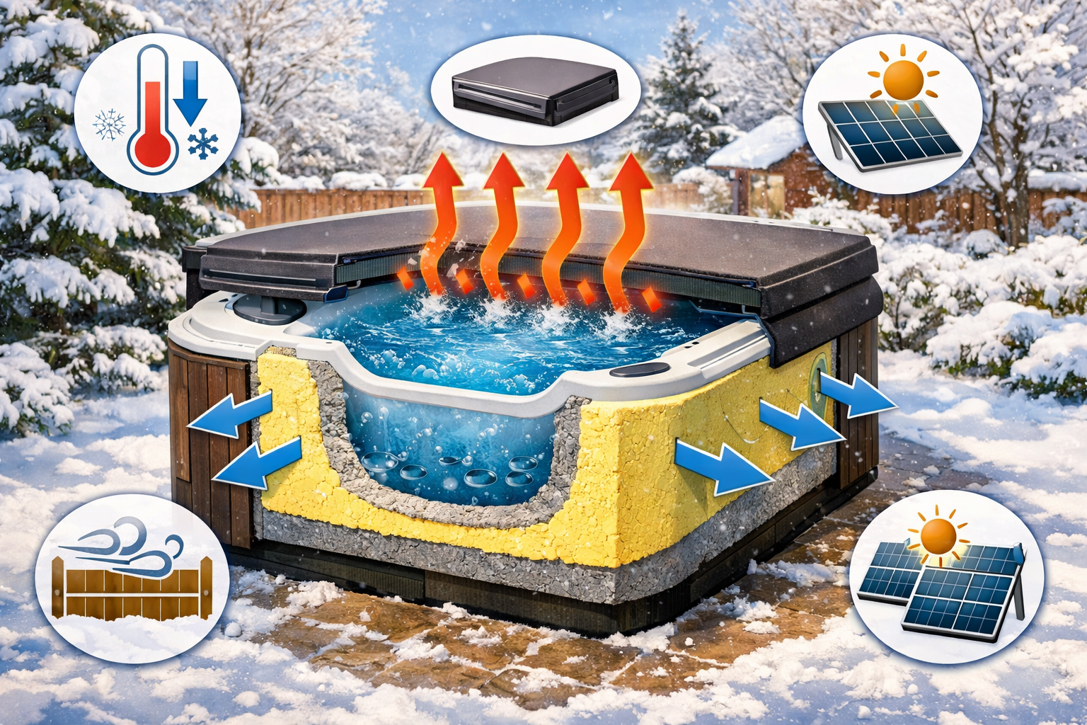 Energieeffizienz und Isolierung eines Whirlpools