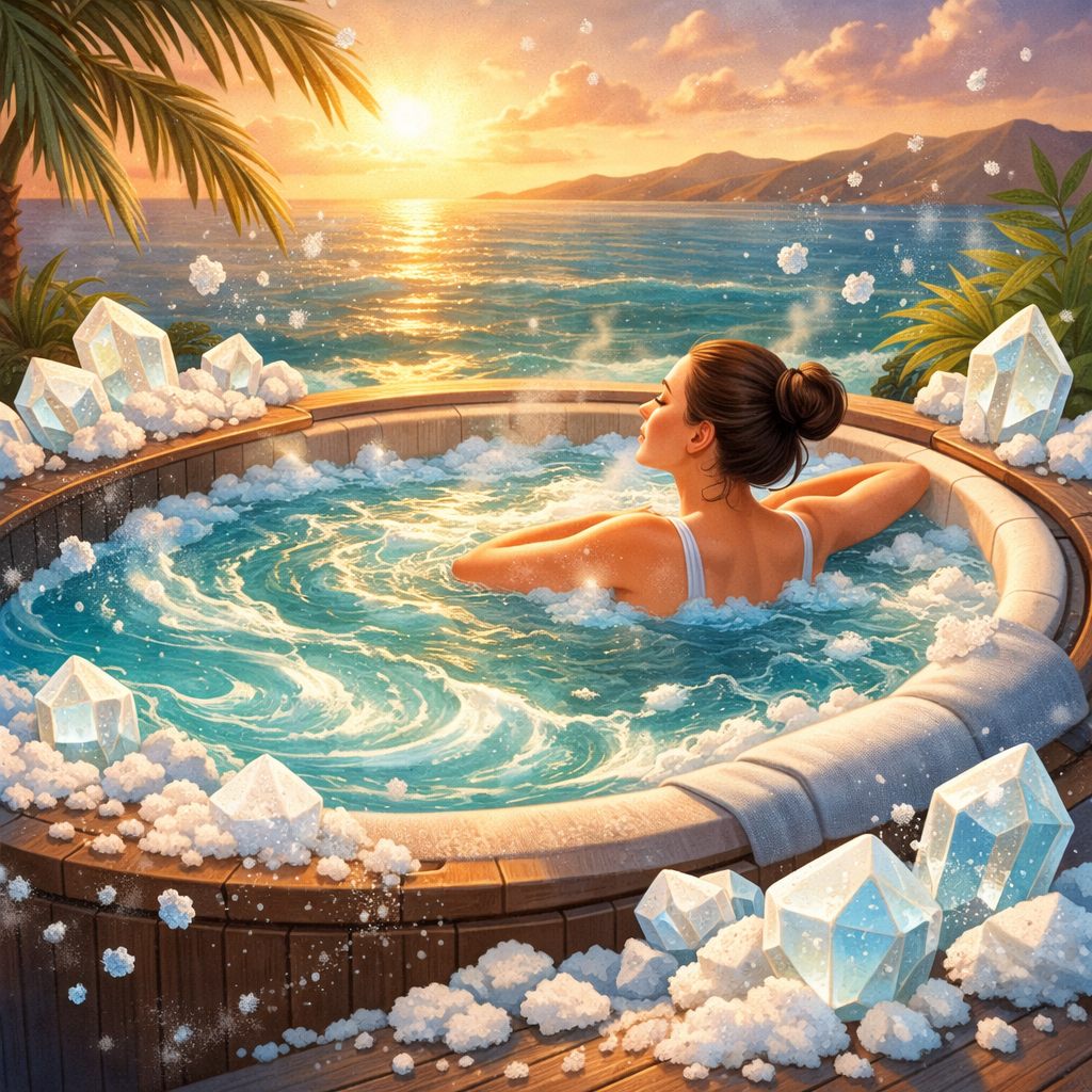 Entspannte Spa-Atmosphäre in einem Salzwasser-Whirlpool
