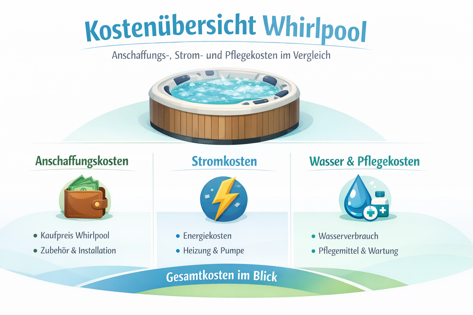 Kostenübersicht für Anschaffung und Betrieb eines Whirlpools