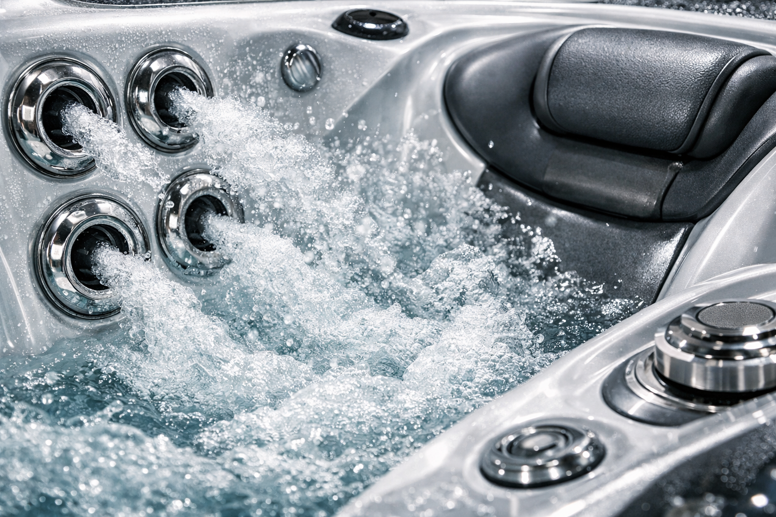 Detailaufnahme Whirlpool Düsen und Sitze